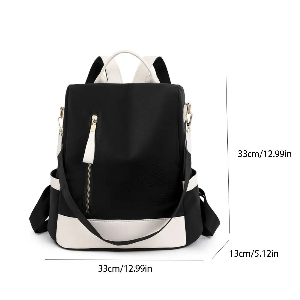 Zaino da donna alla moda di grande capacità Elegante borsa a tracolla casual antifurto Tessuto in nylon Zaino da viaggio femminile impermeabile