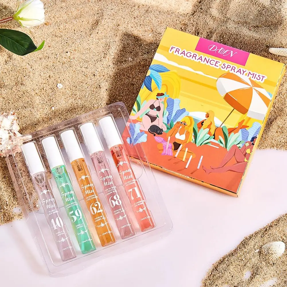 

10ml×5Pcs Portable Brazilian Fragrance Set Alcohol-Free Body & Hair Spray Mist, Long-Lasting Scent, Perfect Gift for Friends