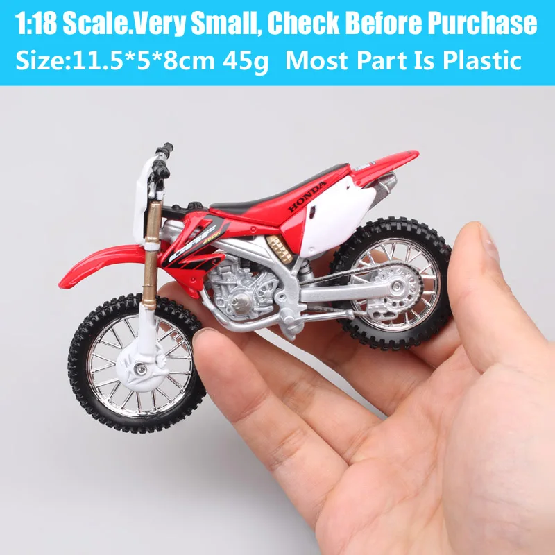 1/18 Scale Bburago Honda CRF450R Motorcycle Enduro Diecasts & Toy Vehicles Dirt Bike Motocross Toy Model  Action Figure Replicas