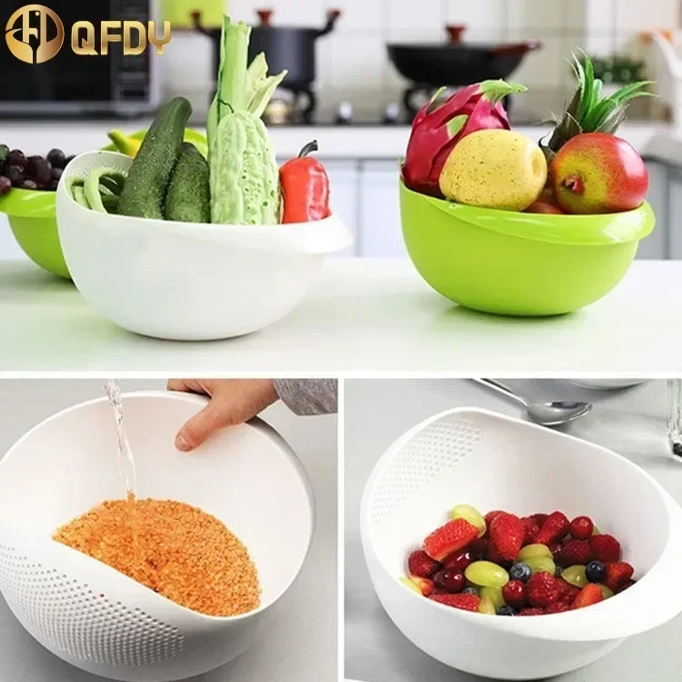 Rice Washing Filter Strainer Basket Colander Sieve Fruit Vegetable Bowl Drainer Cleaning Tools Home Kitchen Kit Kitchen Tools