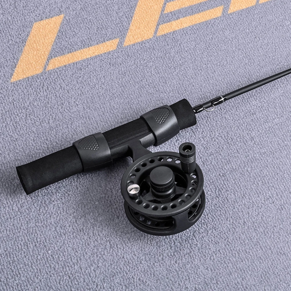 LEO 51cm Winter Fishing Rod Fiberglass Ice Fishing Rod+Reel Portable Ultra-short Antiskid Grip Tackle Pesca Fisherman Gear