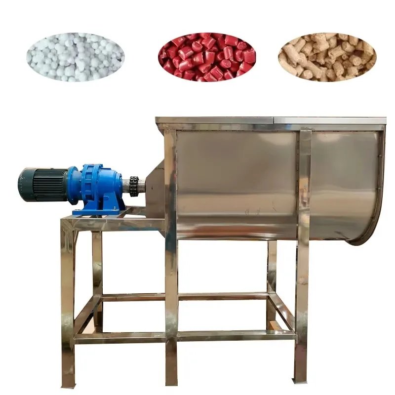 Multifunctional commercial horizontal screw feeding mud mortar mixer plastic granules