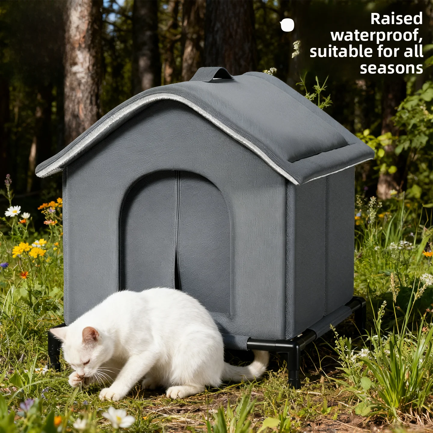 

Уличный водонепроницаемый утепленный домик для собак с крышей, универсальный размер, подходит для всех сезонов, зоотовары