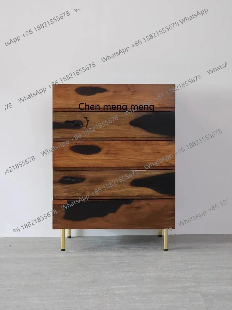 H Stunned Wind Oil Painting Multi-bucket Entrance Cabinet Drawer Storage Living Room Bedroom Edge Cabinet