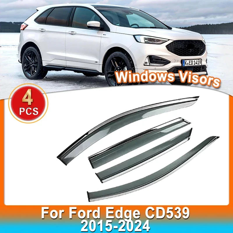 For Ford Edge Endura CD539 2015 2016 2017 2018 2019 2020 2021 2022 2023 2024 Side Window Deflectors Car Window Visors Guard ABS