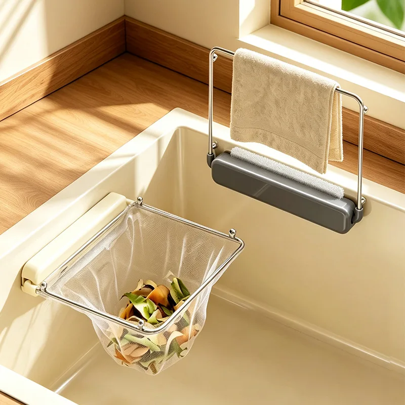 Foldable Sink Filter Rack Kitchen Sink Disposable Drain Basket Sink Garbage Leftovers Residue Anti Clog Mesh Sink Strainer Plug