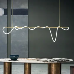 Candelabros de techo Led de manguera larga modernos para mesa, comedor, cocina, Bar, luces colgantes de oro negro, luminaria de suspensión