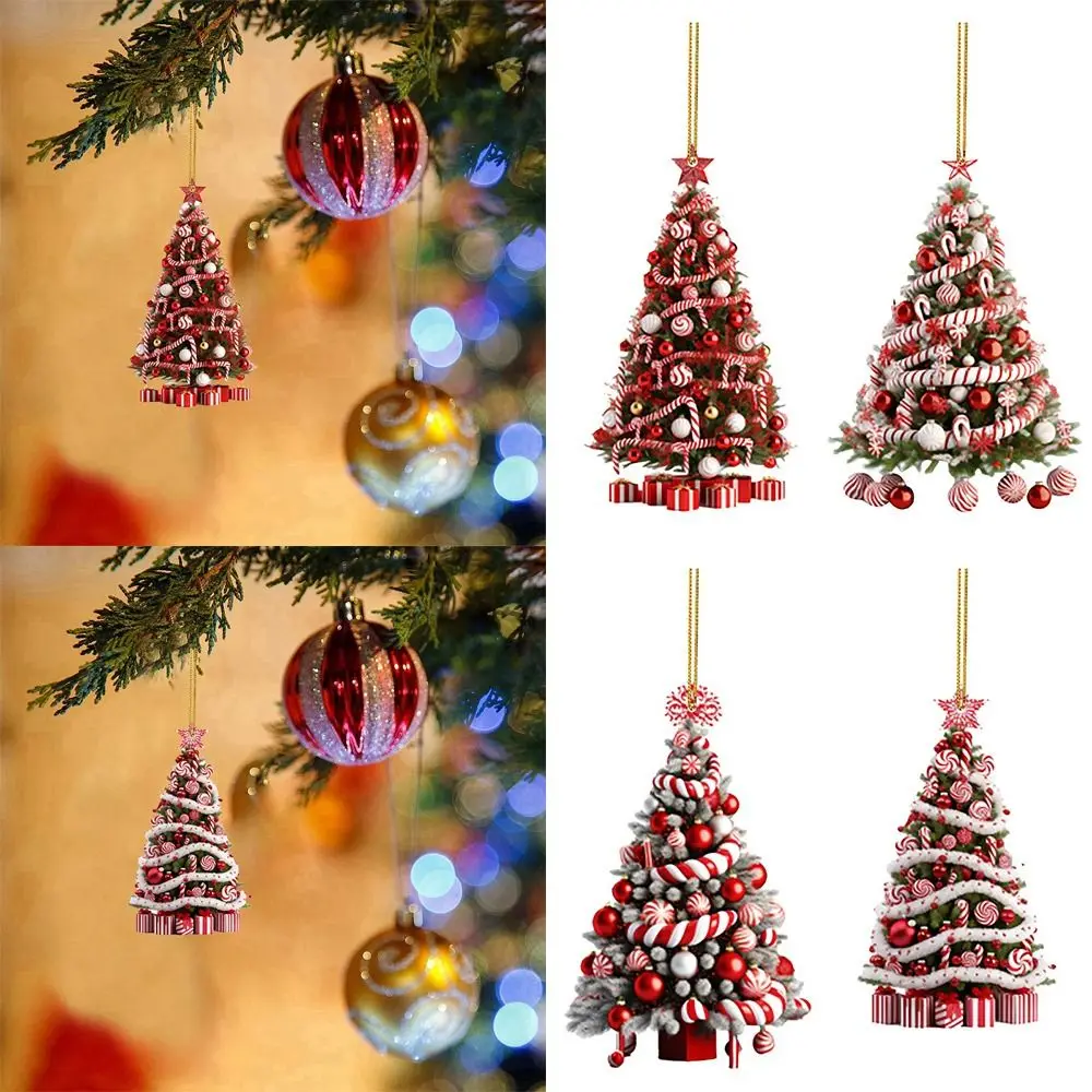 1 pçs novo navidad ornamento de árvore de natal feliz ano novo ampla utilização pendurado pingente decoração de mesa para casa acrílico decoração de natal