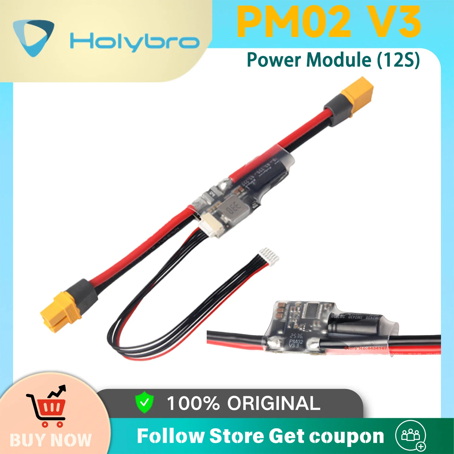 Holybro PM02D Power Module 2S-12S PX4 Ardupilot RC Flight Control RC FPV Racing Drone XT60 Plug For PIXHAWK 2.4.8 PIX32 6C