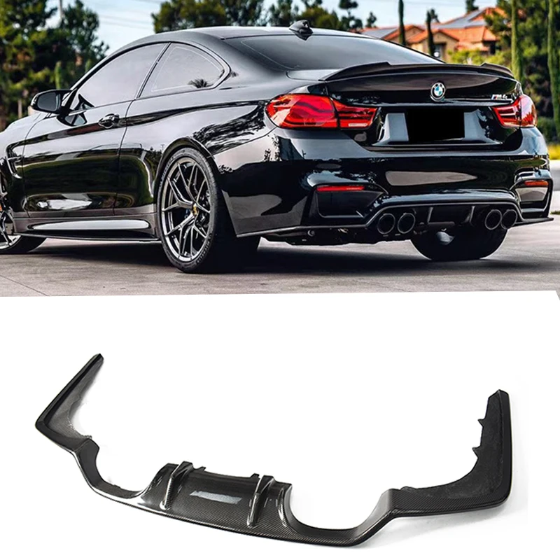 

3D Style Carbon Fiber Rear Bumper Body Kit Rear Diffuser Lip Spoiler Exhaust Pipe For BMW M3 M4 F80 F82