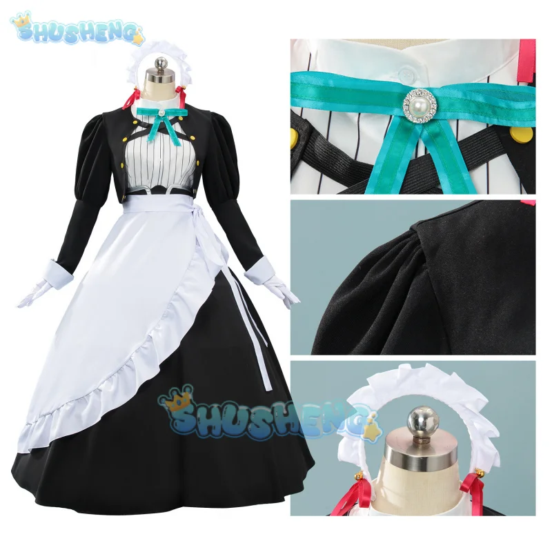 Anime Vous êtes comme la Terre. Miss Placage ArySnow Cosplay Costume pour Halloween, Sweet Maid, Lolita Mignonne, Robe Complète, Ensemble Fille de Neige, Noël