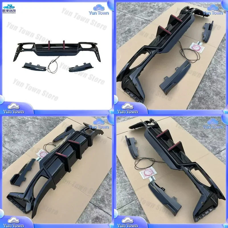 Custom for G20 G28 2023+ rear lip diffuser custom for G20 G28 vertical bar light bright black dual wire modified
