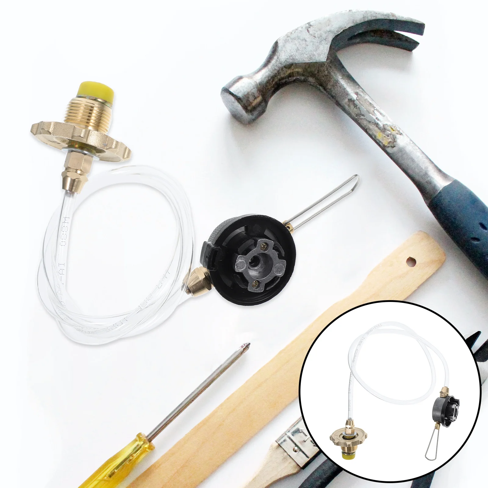 

Camping Gas Adapter Compact Lightweight Propane Transfer Connector for Butane Canister Stove Refill Valve Outdoor Furnace