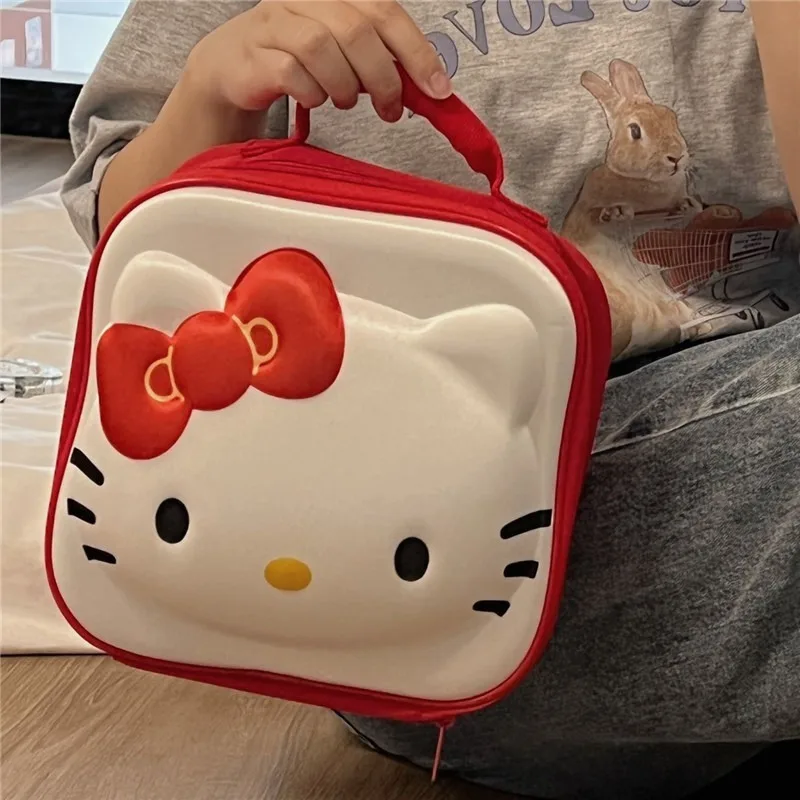 Anime Sanrio Hello Kitty Kuromi Portable Travel Storage Cosmetic Bag Kawaii My Melody Creative Cosmetic Bag Personalized Gift