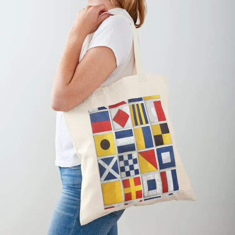 

nautical flags Tote Bag custom tote bag large size bags shopping bags foldable
