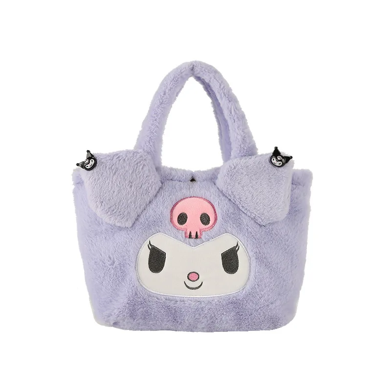 Sanrio Cartoons Plush Handbag Hello Kitty Melody Kulomi Portable Small Shoulder Bags Cute Girls Stuffed Messenger Bag Gifts