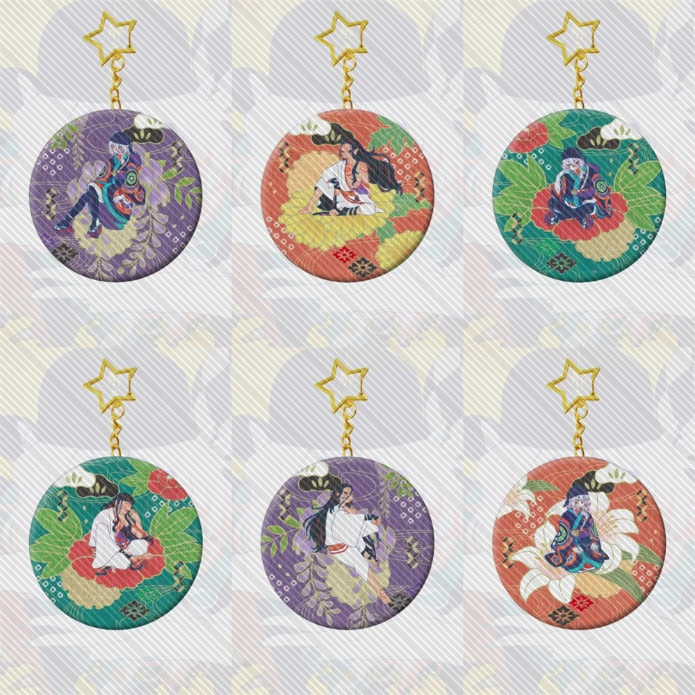 6CM Charm Anime Mononoke Acrylic Keychain Model Cosplay Characters Ornament Accessories Goods Collection Gifts
