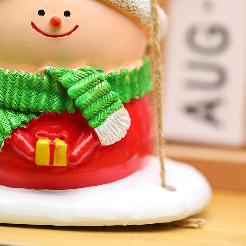 27*14CM Christmas Snowman Hanging Basket Flower Pot Resin Pendant Christmas Day Hanging Decorations 2025 New Year's Supplies