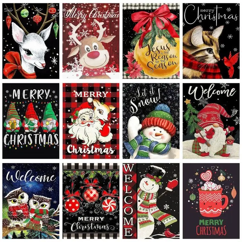 

CHENISTORY Full Square Diamond Embroidery Cartoon Mosaic 5D DIY Diamond Painting Christmas Snowman Handmade Gift Home Decor