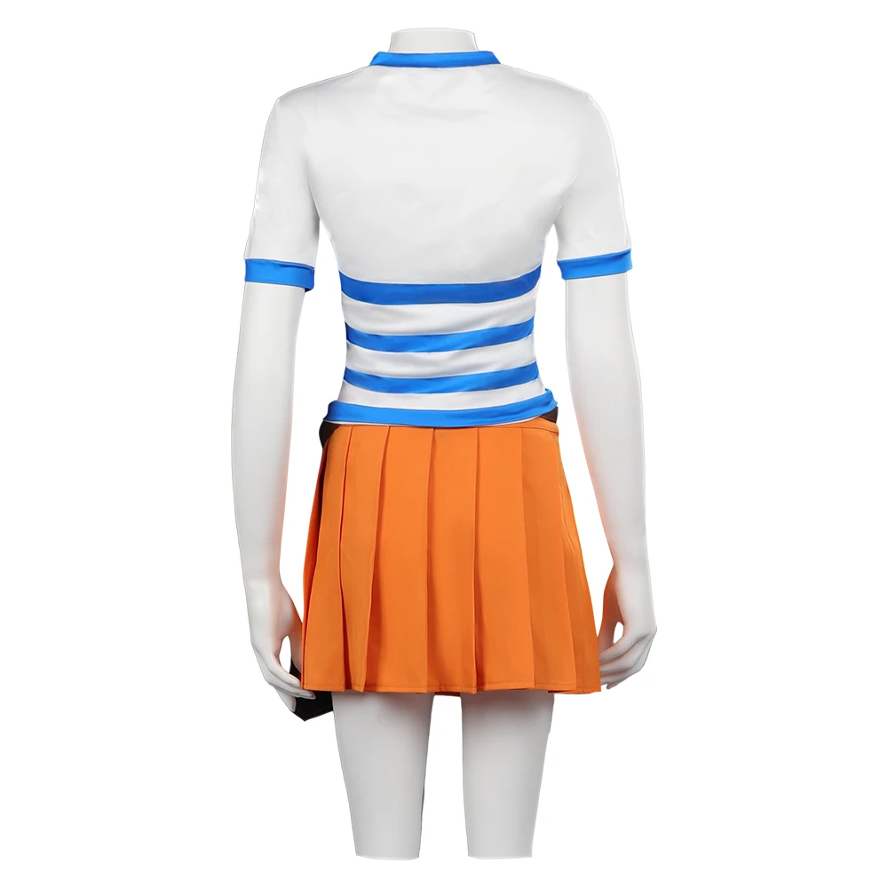 Anime Nami Cosplay Costume pour femme, maillot de bain femme, robe de marin, vêtements pour femmes, ceinture, tenues en plis trempés, Halloween, fête de carnaval pour adulte