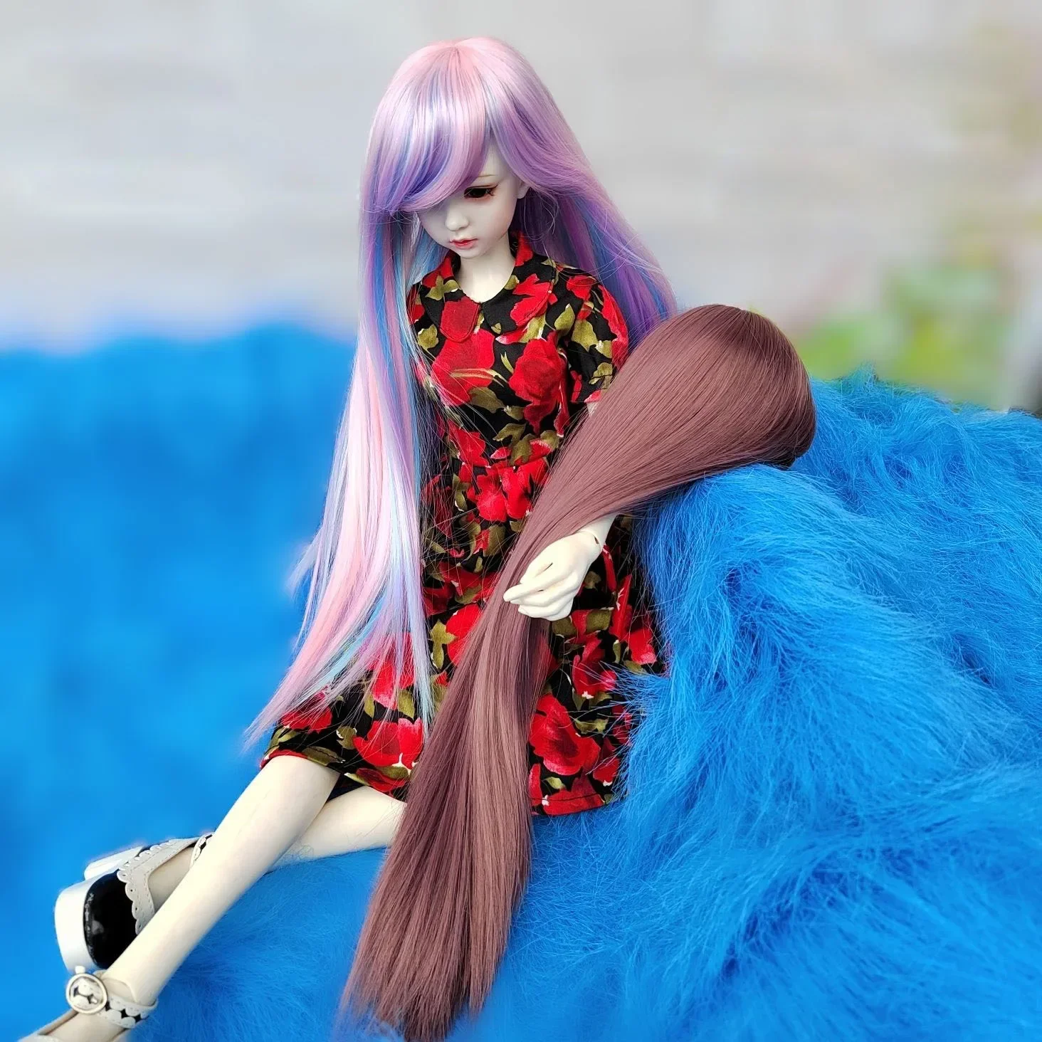 

BJD SD 1/3 1/4 1/6 1/8 1/12 парик древний стиль пустые волосы высокотемпературное волокно кукла парик аксессуары для кукол 25 цветов