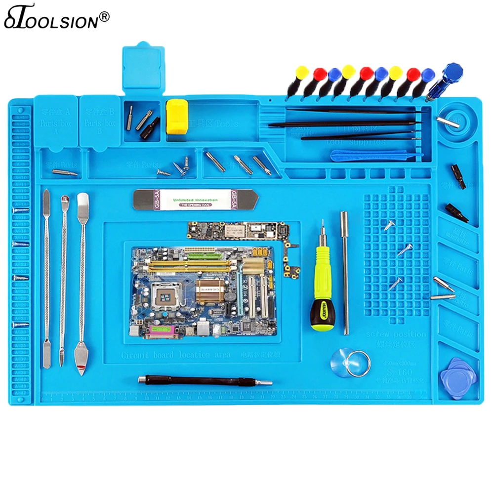 Heat Insulation Working Mat Repair Pad Welding Soldering Work Station Heat-resistant Desk Platform Silicon for Computer Phone