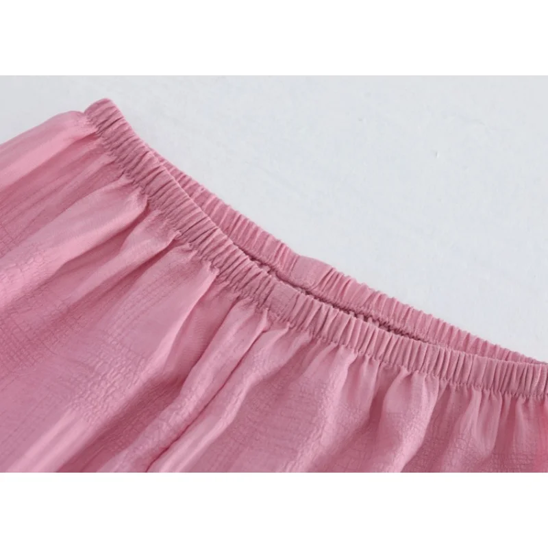 Conjunto de pijama fino de duas peças feminino, roupa doméstica de cor sólida, roupa exterior, presente da mãe, verão