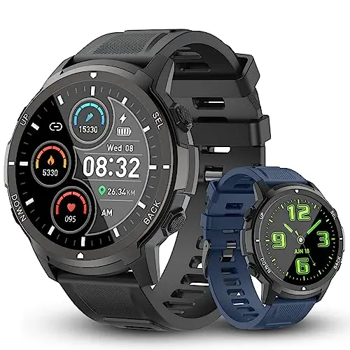 Smartwatch Reloj Inteligente Hombre con Llamadas: Impermeable Smart Watch 112 Modos Deportivo Podometro Pulsera Monitor Ritmo