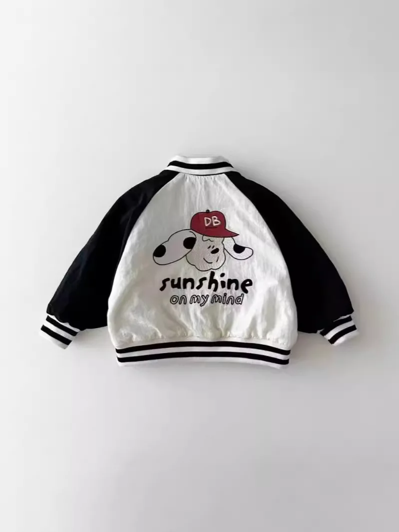 2024 Autumn New Baby Long Sleeve Cartoon Coat Children Double Sided Jacket Infant Girl Baseball Uniform Toddler Boy Cute Jacket