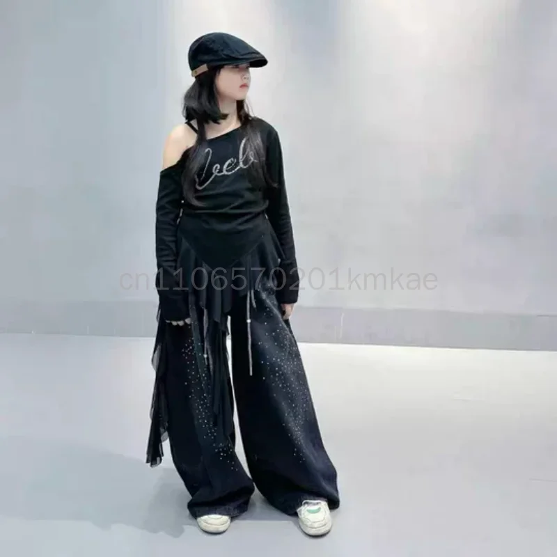conjunto-de-ropa-de-baile-de-calle-estilo-jazz-coreano-top-holgado-y-fluido-pantalones-largos-de-mezclilla-atuendo-transpirable-para-actuaciones-en-escenario