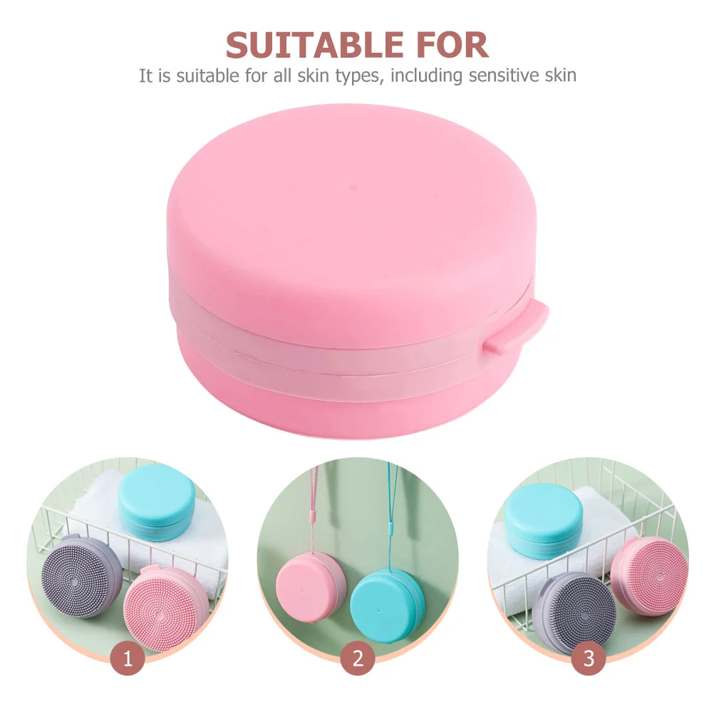 Silicone Bath Head Washing Scrubber Hanging Back Shower Massager Soap Case Grubber