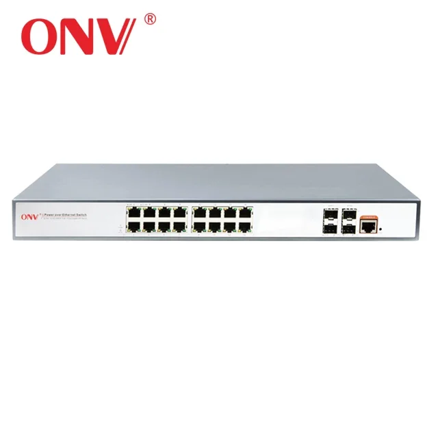 ONV POE switch 16 port 20 port managed L2 plus network switch POE with 4 SFP uplink