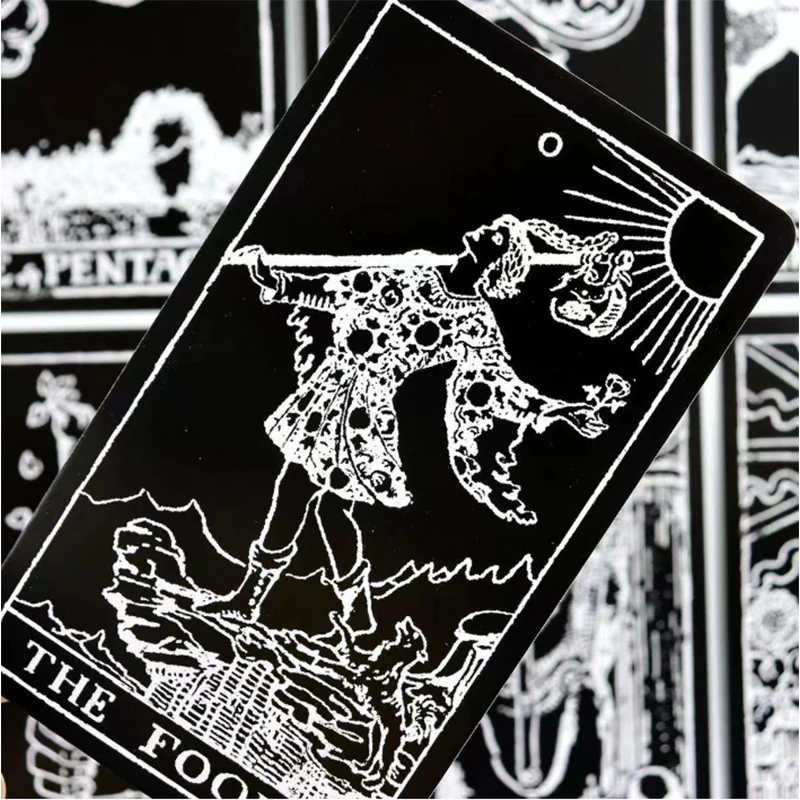 Black and White Rider Tarot Deck 78 Pcs Tarot Cards for Beginners Rider-waite Tarot System Pocket Size