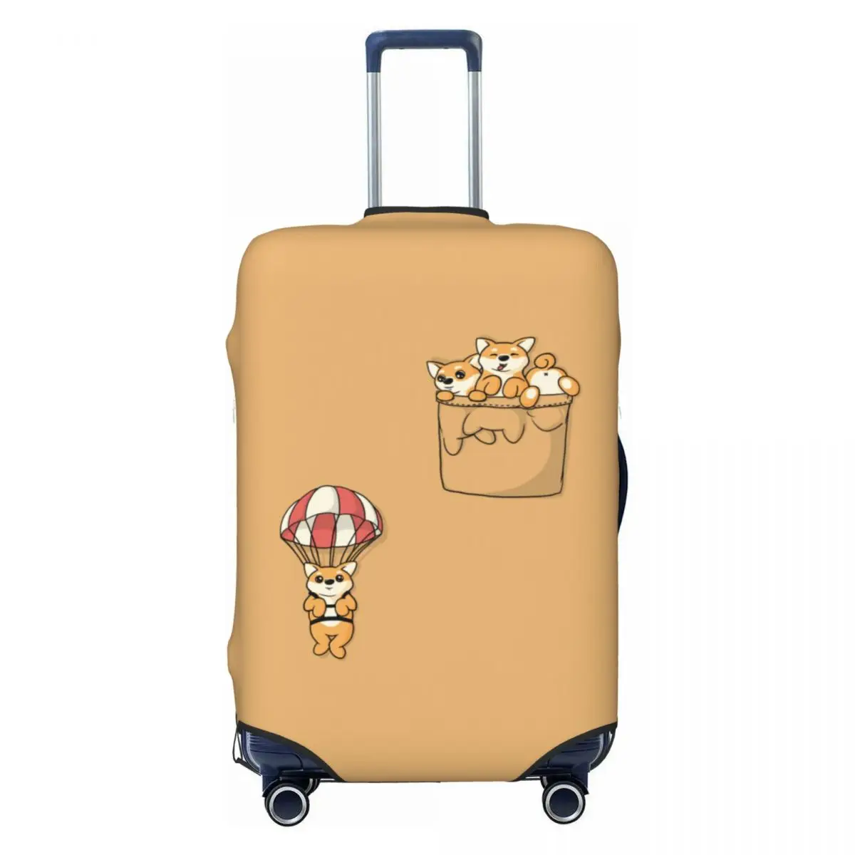 

Пользовательские милые карманные чехлы для багажа Shiba Inus, эластичные чехлы для дорожных чемоданов для любителей собак