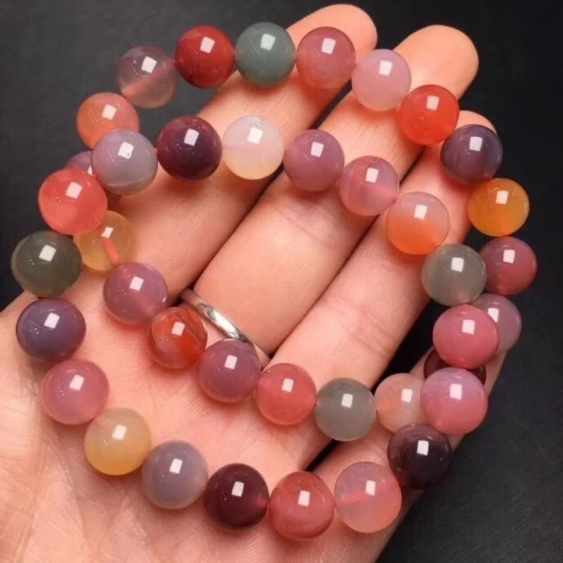 Natural Candy Color Colorful Yanyuan Agate Scattered Beads Single Circle Crystal Bracelet