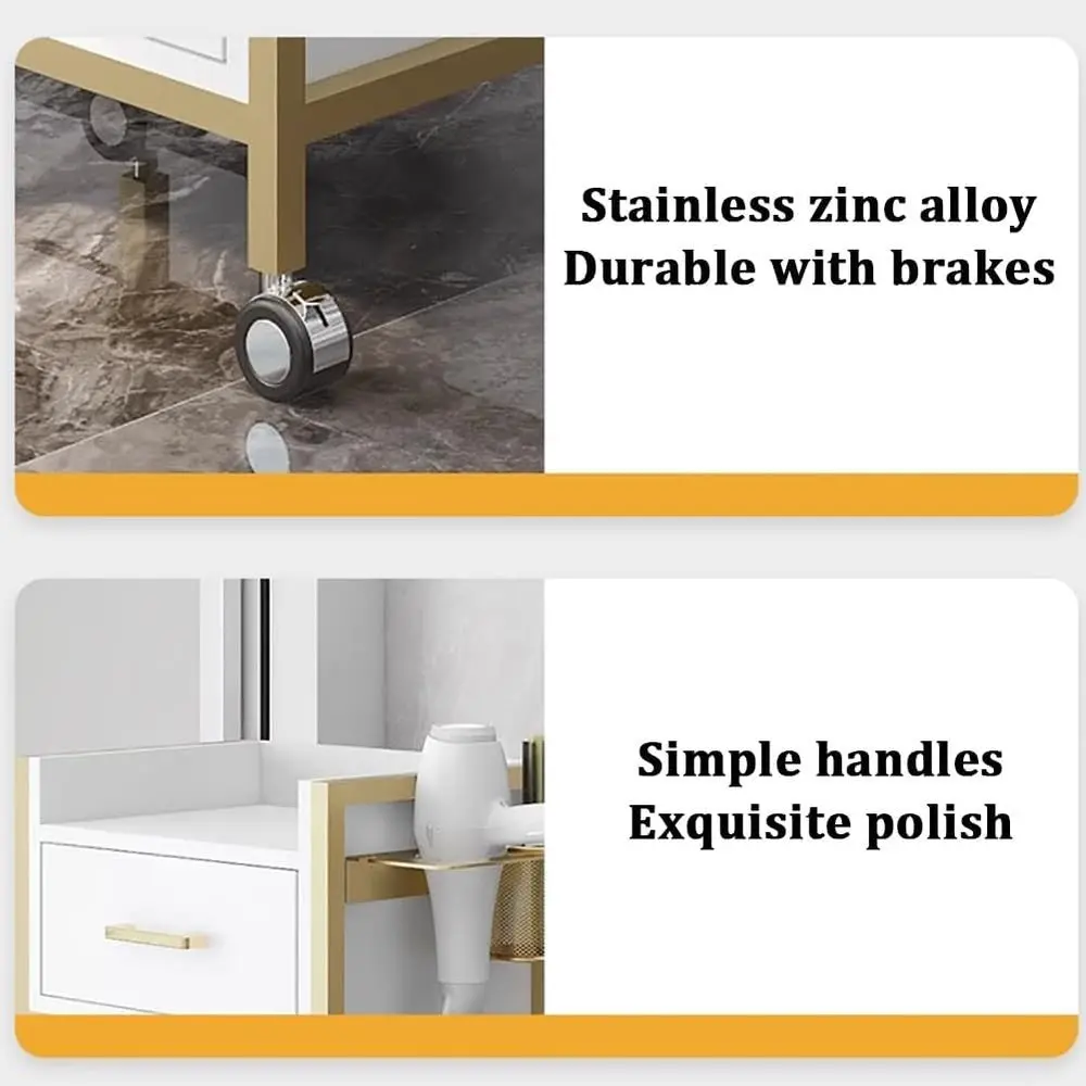 Troli Salon Rambut Profesional dengan Penyimpanan, Laci, dan Tempat Pengering Rambut