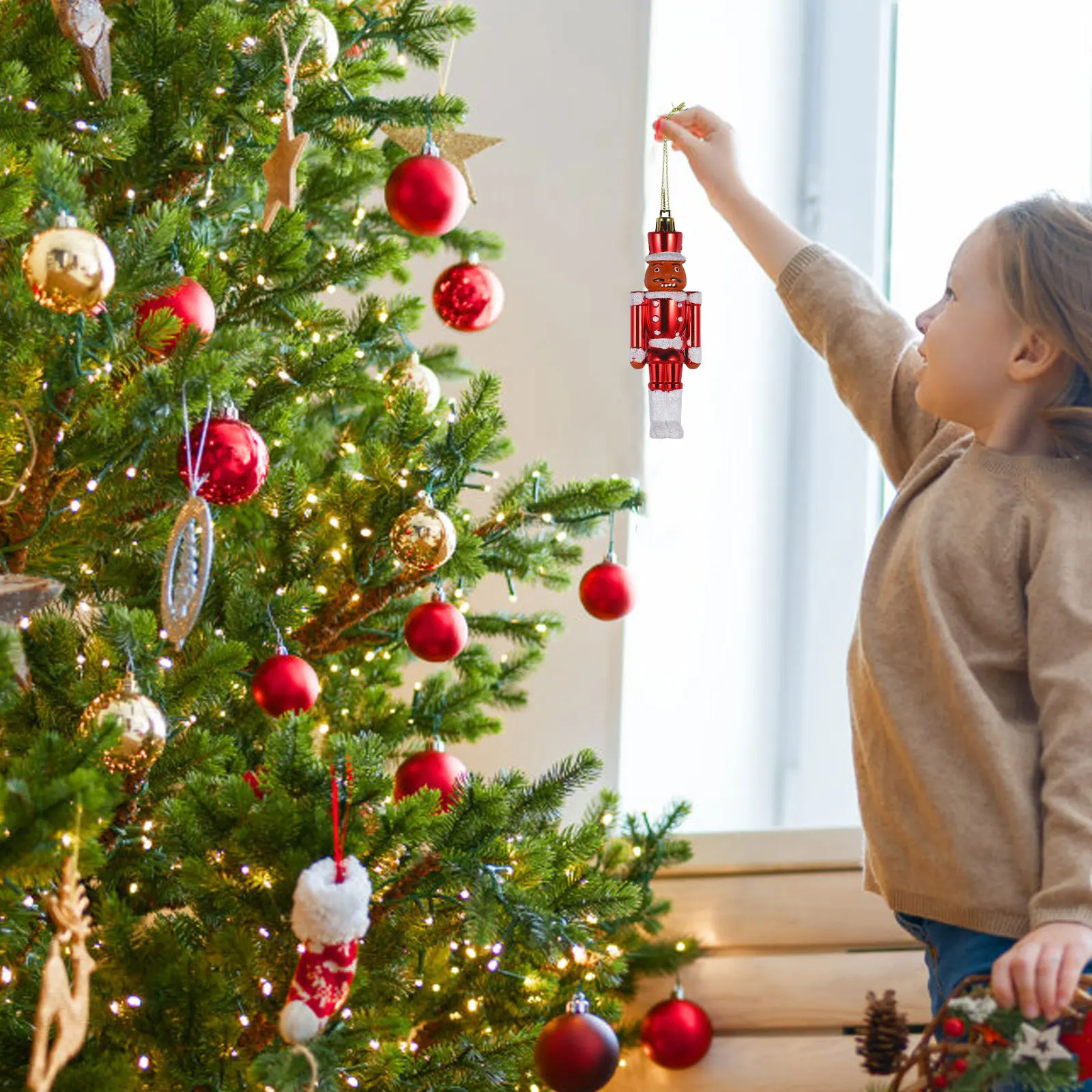 

3Pcs Hanging Christmas Nutcracker Decoration Plastic Xmas Tree Pendant Party Ornament Holiday Gift Hanging Christmas Nutcracker