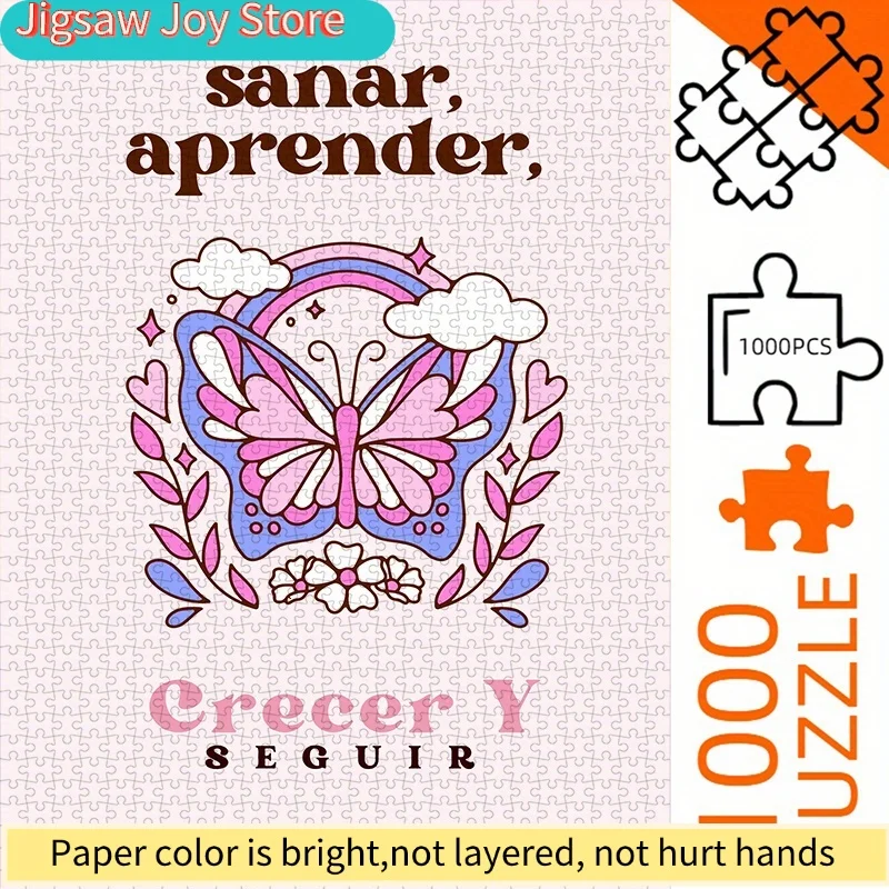 

DIY Paper Puzzle, Healing Butterfly Rainbow Pattern, Adult Puzzle, Suitable for Home Leisure, Friend Gatherings, Couple Dates