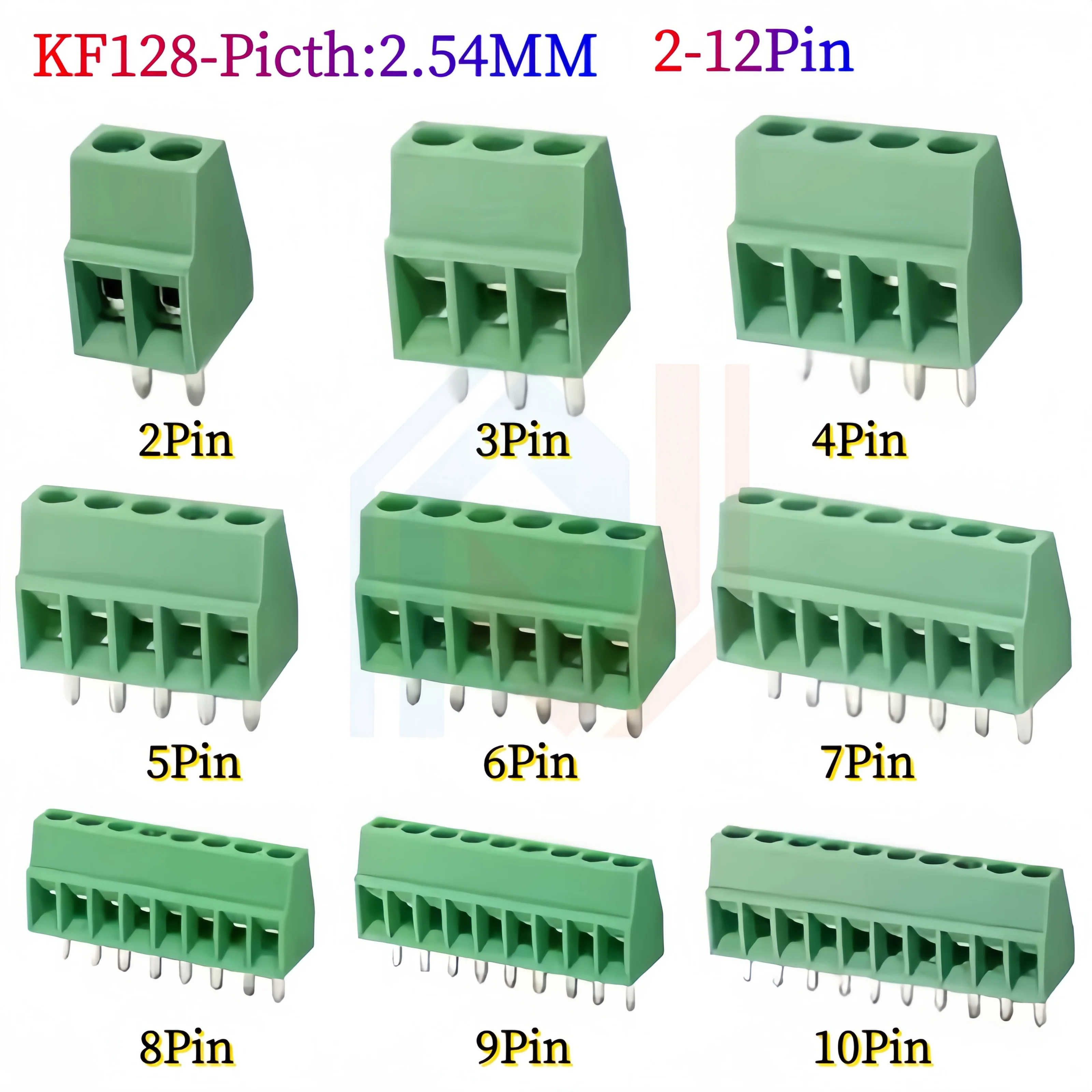 10Pcs KF128 2.54mm PCB Mini Screw Terminal Blocks Connector for Wires KF128-2.54 2P 3P 4P 5P 6P 7P 8P 9P 10P 12P 16P Terminal