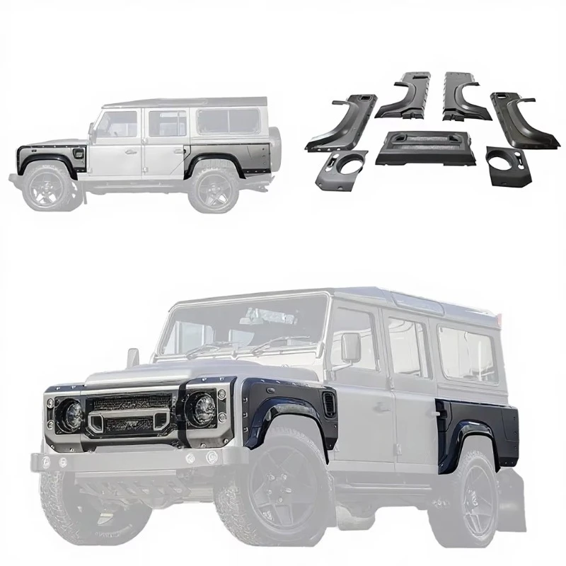 For Model for Land Rover Defender 90 110 Car Bumpers Wide Body Kit Front Rear Fenders Auto Parts Car Exterior Grilles Hoods