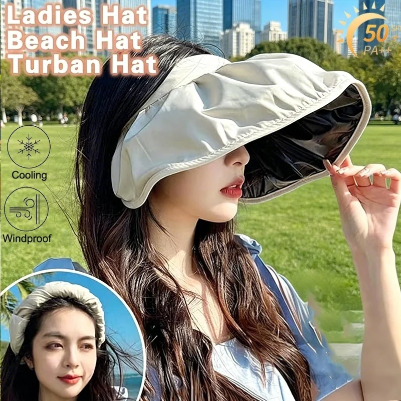 

Wide Brim Shell Sunscreen Hat for Women UV Protection Beach Hat Summer Hairband Dual Purpose Sun Hat for Gardening Fishing