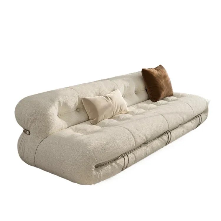 Living room small apartment household Internet celebrity sofa, antique living room steel tooth sofa