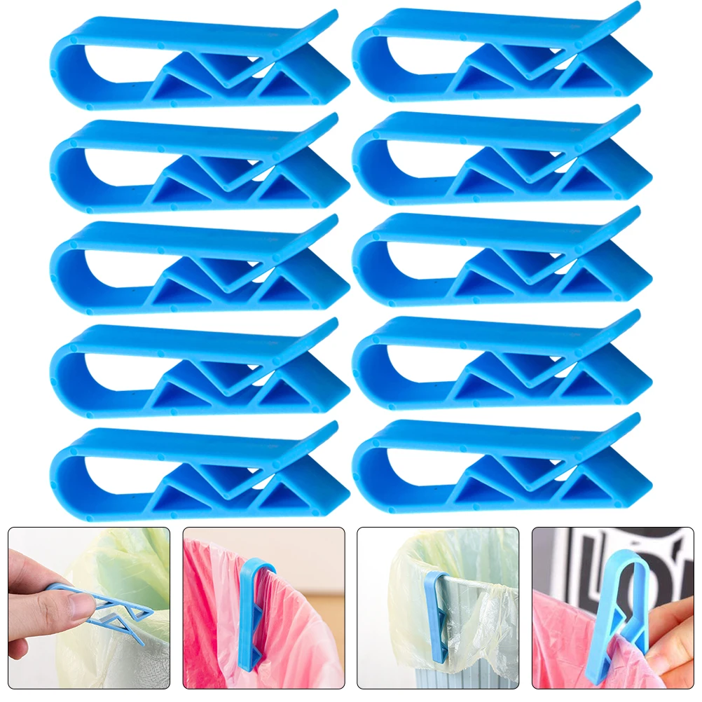 

50pcs Garbage Bag Clips Trash Can Clamps Plastic Waste Basket Fasteners Home Kitchen Use Household Supplies