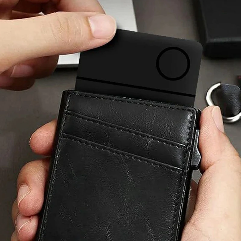 Wireless Rechargerable Smart Card Tracker Work With Apple Find My App Back Cover Icard Tag For Airtag ID Card Finder