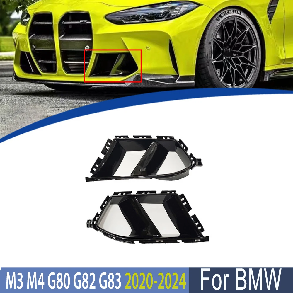 

Car Front Bumper Side Air Vent Cover For BMW M3 M4 G80 G82 G83 2020-2024 Lower Vent Fog Cover Body Kit Modification Exterior