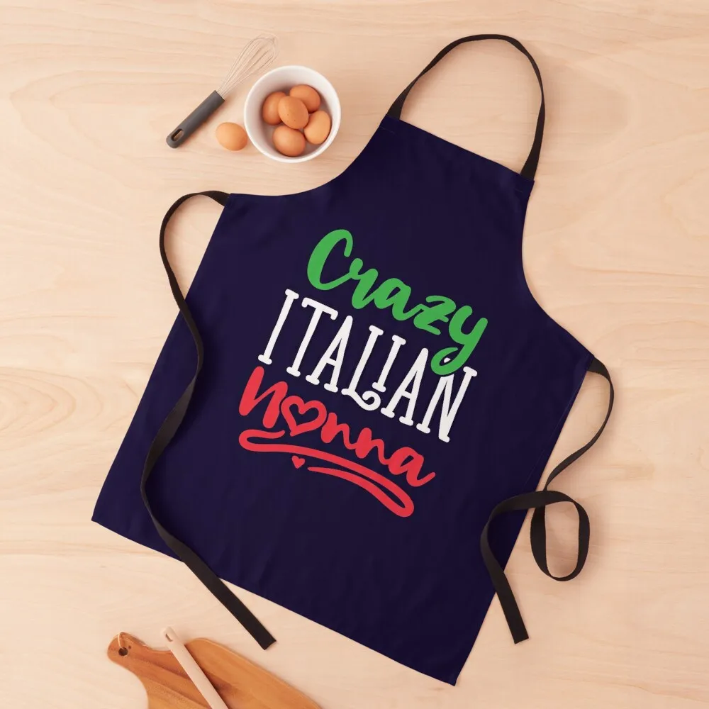 

Crazy Italian Nonna Apron Utensils For Kitchen Hairdressing Cooking Clothes Women's Apron