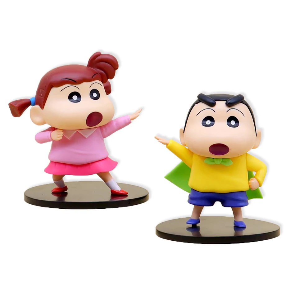 8 pçs lápis shin-chan engraçado kasukabe força de defesa figura modelo nohara shinnosuke himawari dos desenhos animados ornamentos de mesa brinquedos presentes