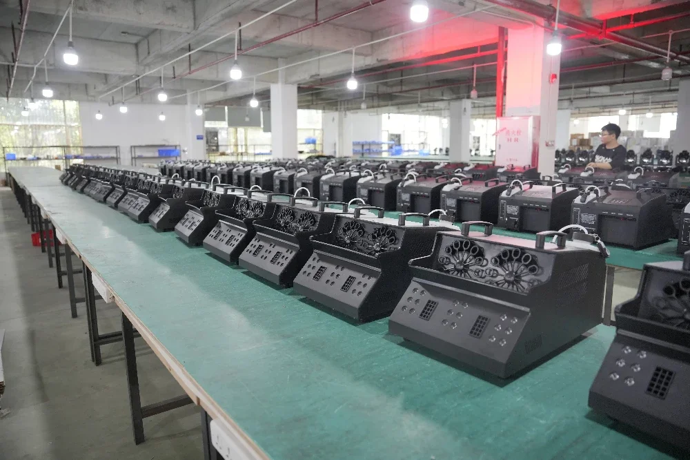 1200W Double Outlet DMX LED RGB Fog Smoke Bubble Machine for Indoor Outdoor Stage Party Kids