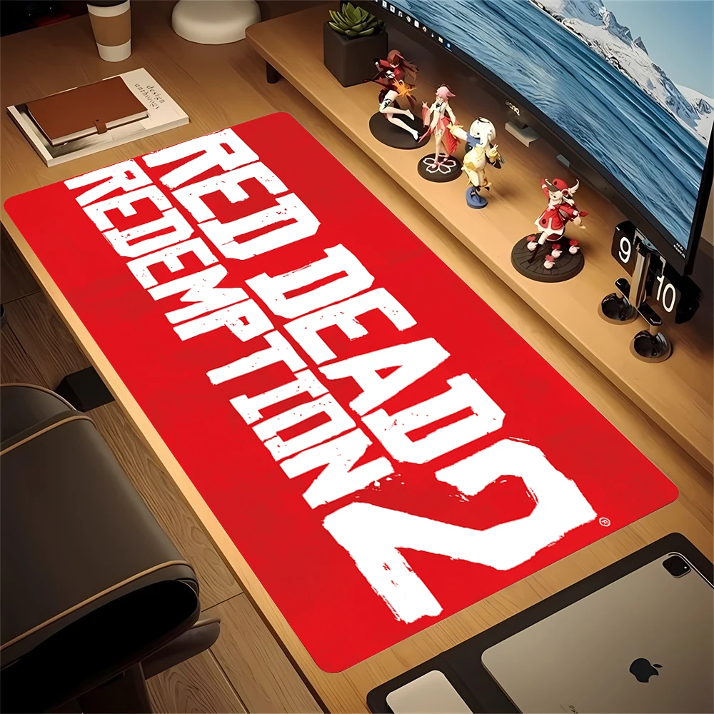 50x100CM Red Dead Redemption 2 RDR2 Mousepad Computer Gamers Locking Edge Non-slip Mouse Pad Extra larg thickened Desk Mat XXL