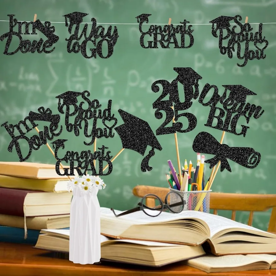 24 قطعة من قطع مركزية التخرج للطاولات 2024 أعواد مركزية للتخرج فئة 2024 أعواد مركزية لعلامة التخرج